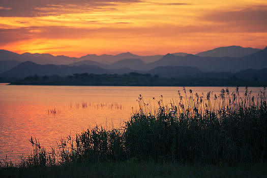 杭州湘湖的黄昏图片素材免费下载
