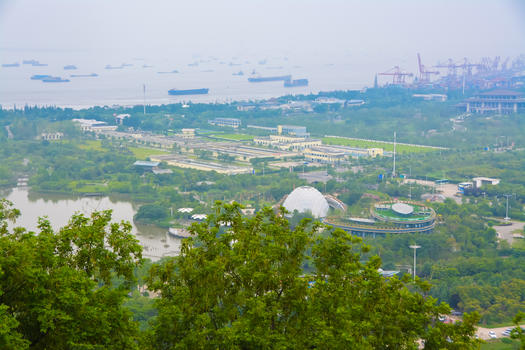 江苏六大著名风景区之狼山俯瞰城市图片素材免费下载