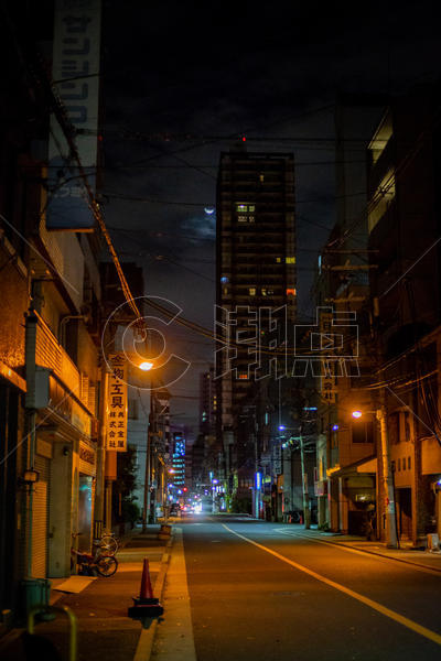 日本大阪街道夜景图片素材免费下载