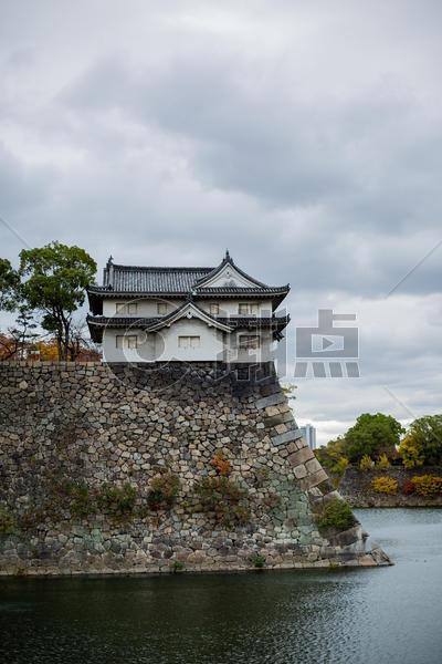 日本大阪城秋景日式建筑图片素材免费下载