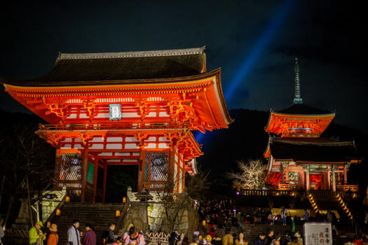 日本清水寺夜景图片素材免费下载