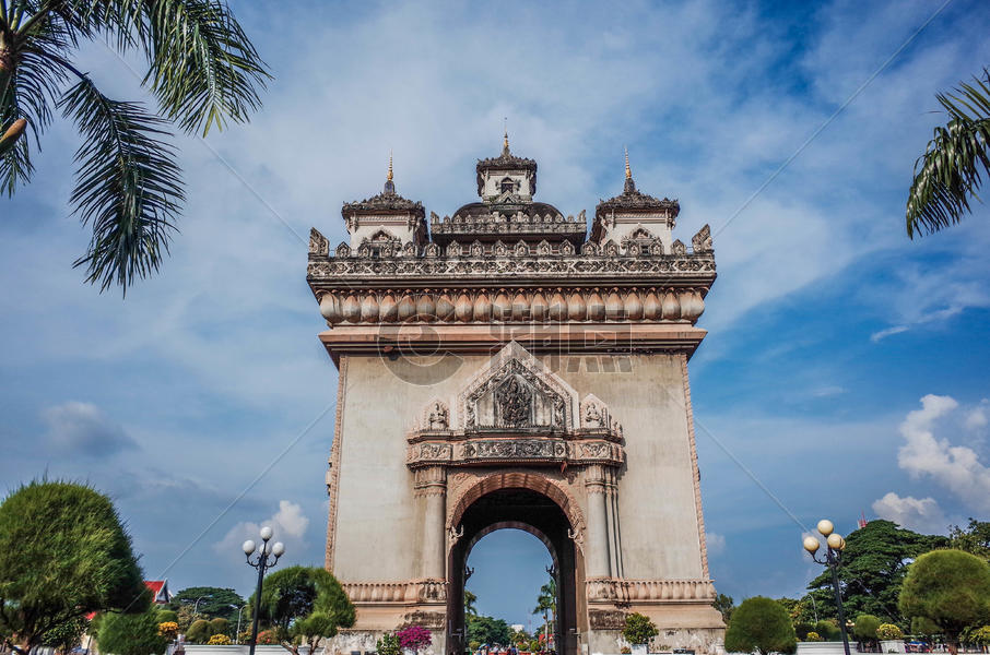 老挝万象凯旋门图片素材免费下载