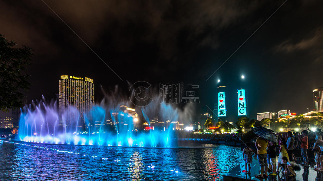南昌秋水广场音乐喷泉图片素材免费下载