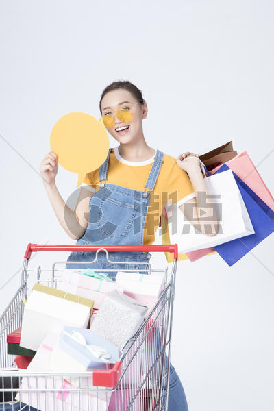 女性购物对话框图片素材免费下载