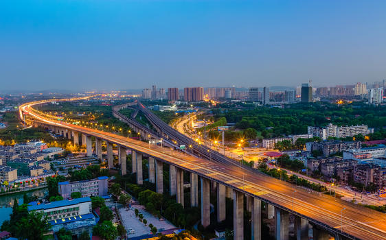 武汉市立交桥夜景图片素材免费下载