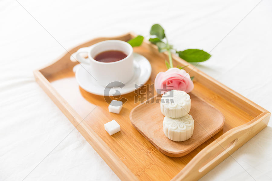 早餐红花与茶点图片素材免费下载