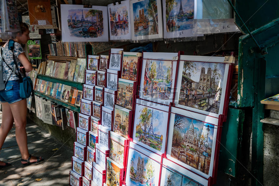 法国巴黎街头画廊图片素材免费下载