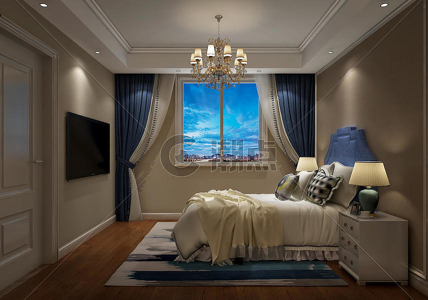 家居卧室设计效果图图片素材免费下载