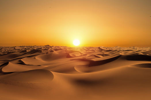 沙漠落日图片素材免费下载
