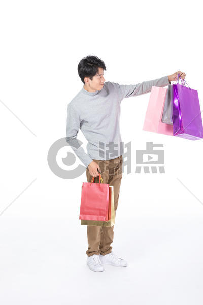 手提购物袋男性形象图片素材免费下载