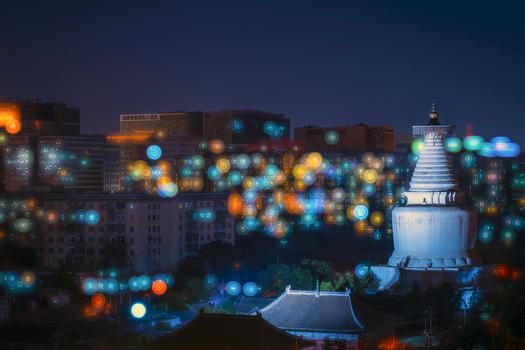 北京白塔寺夜景图片素材免费下载