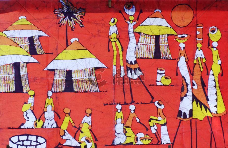 莫桑比克风光非洲特色艺术画蜡染图片素材免费下载