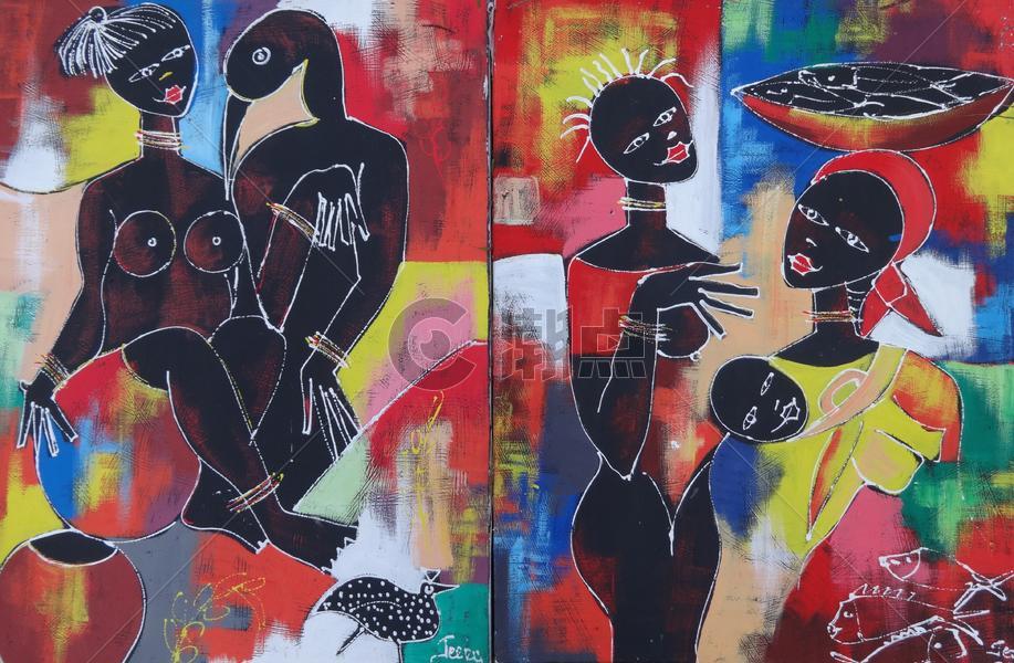 非洲艺术情怀抽象派画作美艳绝伦创意无限图片素材免费下载