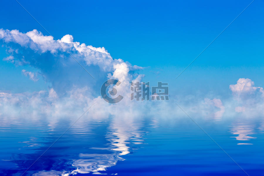 蓝天白云倒影之美图片素材免费下载