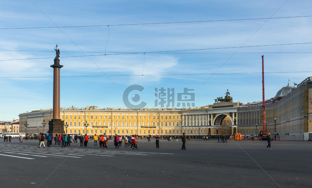 圣彼得堡冬宫广场全景图图片素材免费下载