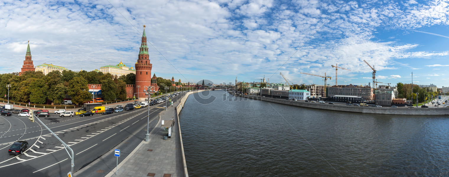 莫斯科著名旅游景点克里姆林宫全景图图片素材免费下载