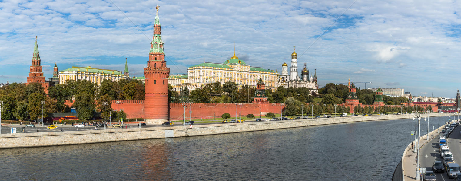 莫斯科著名旅游景点克里姆林宫全景图图片素材免费下载