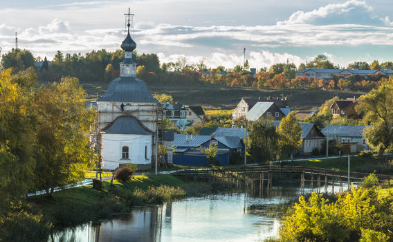 俄罗斯著名金环小镇苏兹达尔日落风光图片素材免费下载