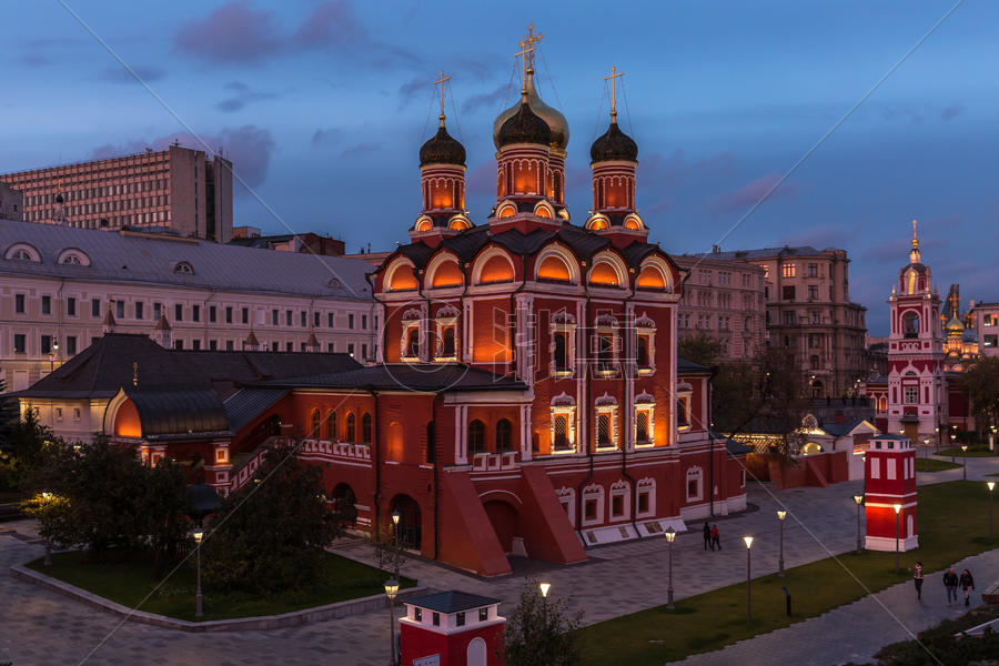 莫斯科救世主修道院夜景图片素材免费下载