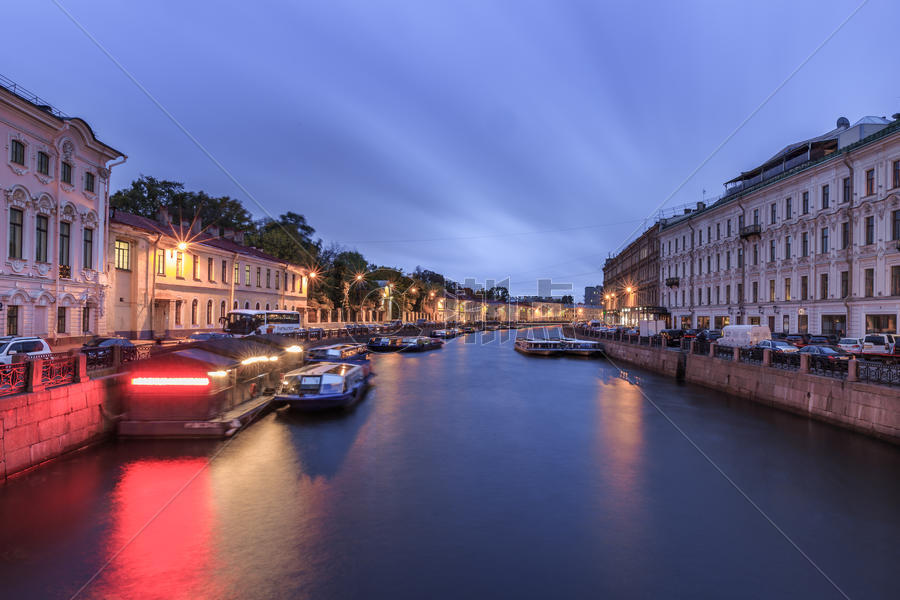 俄罗斯圣彼得堡城市夜景图片素材免费下载