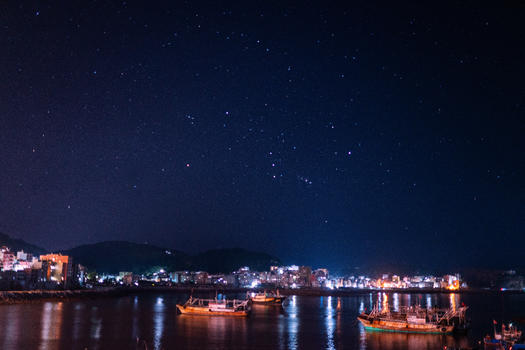 霞浦海边的星空图片素材免费下载