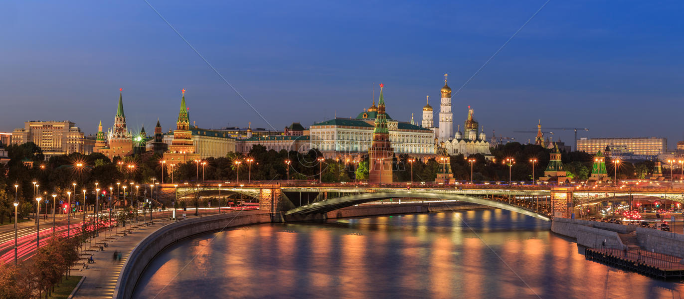 莫斯科城市夜景风光图片素材免费下载