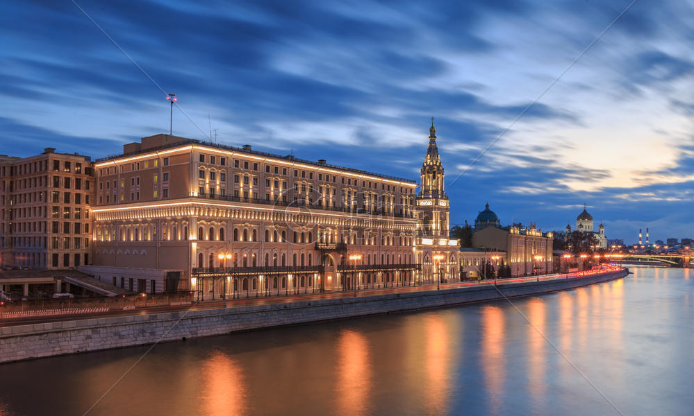 莫斯科城市夜景风光图片素材免费下载