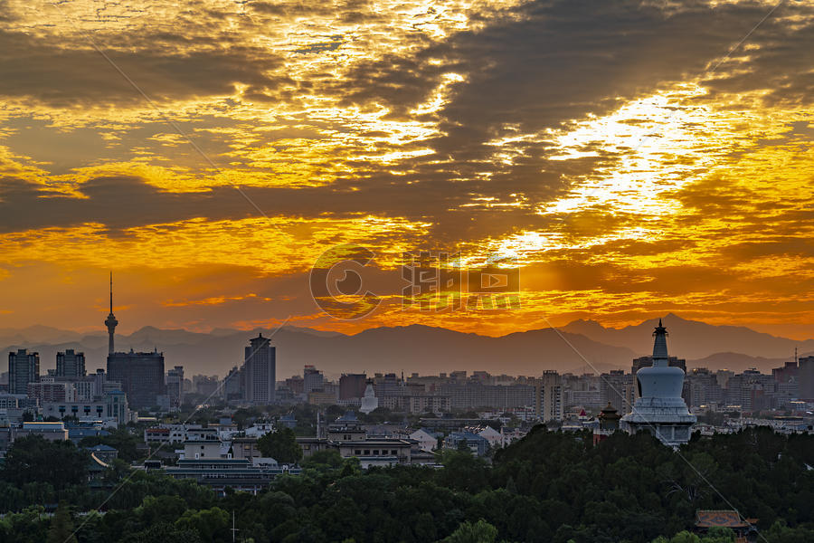 夕阳下的北京图片素材免费下载