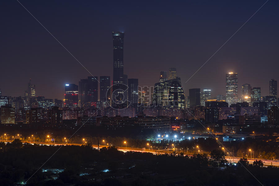  夜幕下北京国贸图片素材免费下载