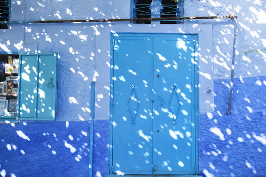 摩洛哥蓝色之城舍夫沙万图片素材免费下载