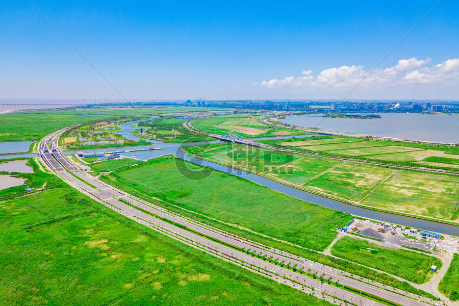 上海南汇航拍自然风光图片素材免费下载