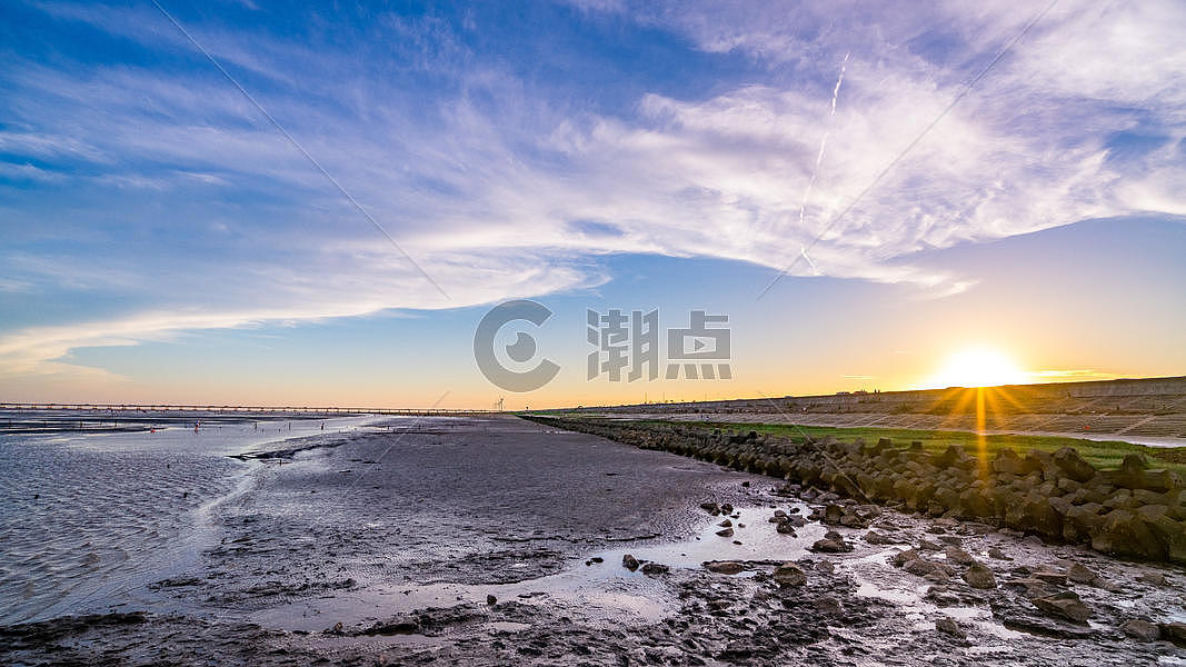 上海南汇嘴自然风光图片素材免费下载