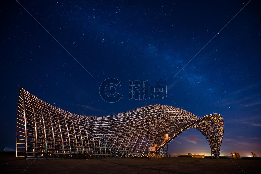 上海南汇嘴建筑星空图片素材免费下载