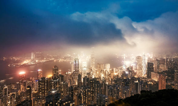 香港维多利亚港全景图片素材免费下载