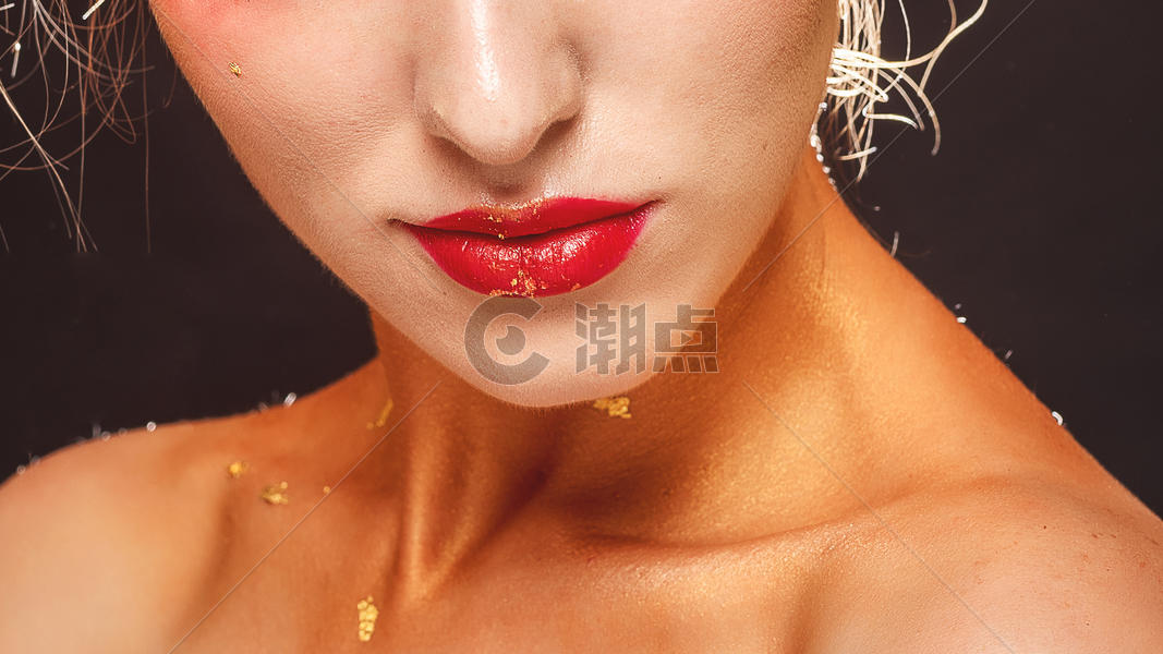 外国美女性感唇妆图片素材免费下载