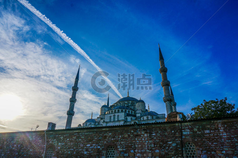 土耳其伊斯坦布尔蓝色清真寺图片素材免费下载