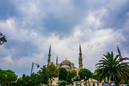土耳其伊斯坦布尔蓝色清真寺图片素材免费下载
