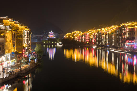 贵州镇远古城夜景图片素材免费下载