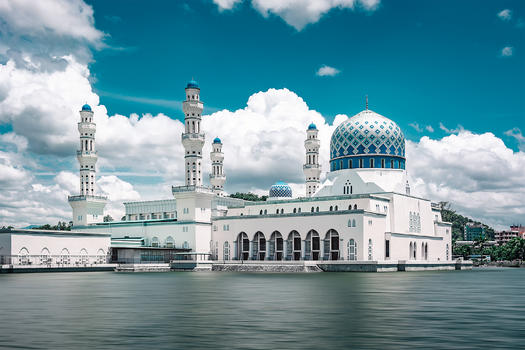 沙巴水上清真寺图片素材免费下载