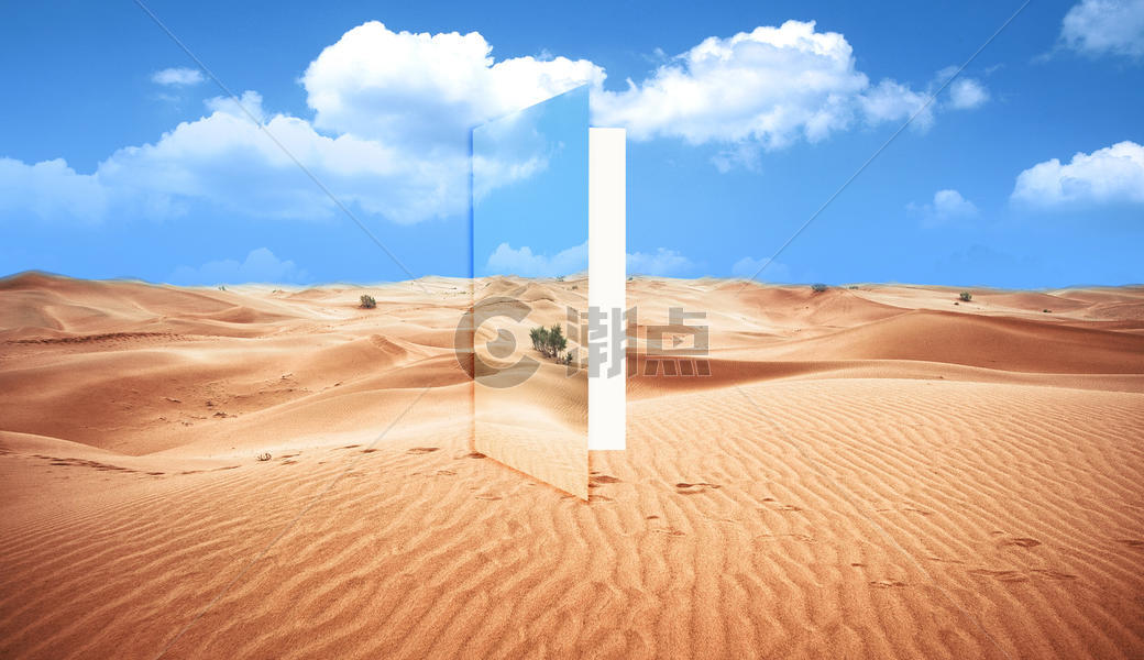沙漠中的门图片素材免费下载