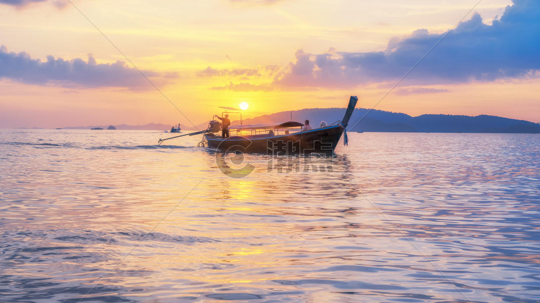 泰国甲米海滩日落图片素材免费下载