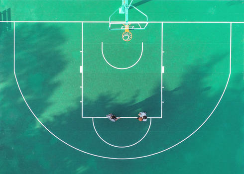 航拍篮球半场图片素材免费下载
