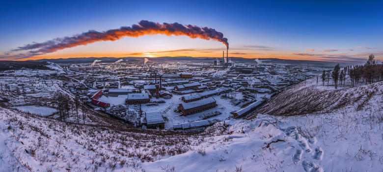 内蒙古呼伦贝尔城市风光雪景图片素材免费下载