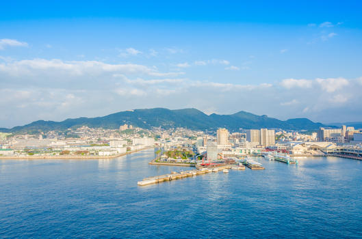 日本长崎佐世保市海港城市风光图片素材免费下载
