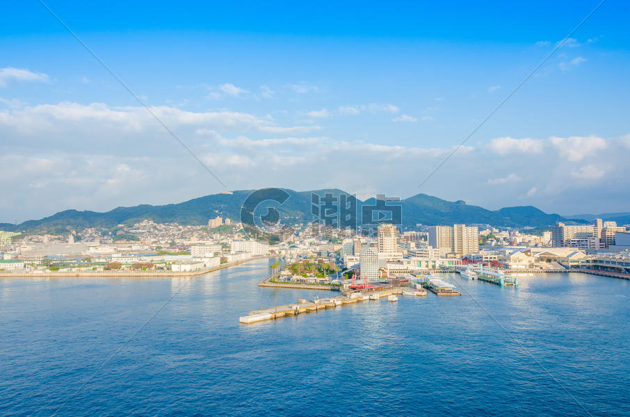 日本长崎佐世保市海港城市风光图片素材免费下载