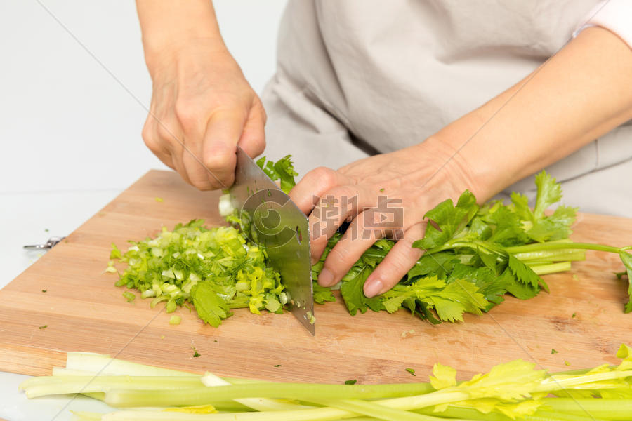 切芹菜剁菜图片素材免费下载