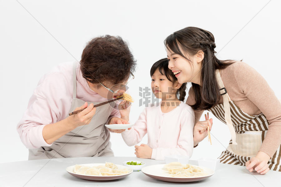 一家人吃饺子图片素材免费下载
