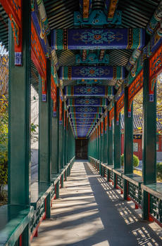 北京紫竹院公园中式长廊图片素材免费下载