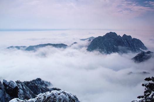 黄山冬季云海图片素材免费下载