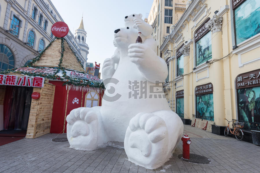 冬季的哈尔滨中央大街图片素材免费下载